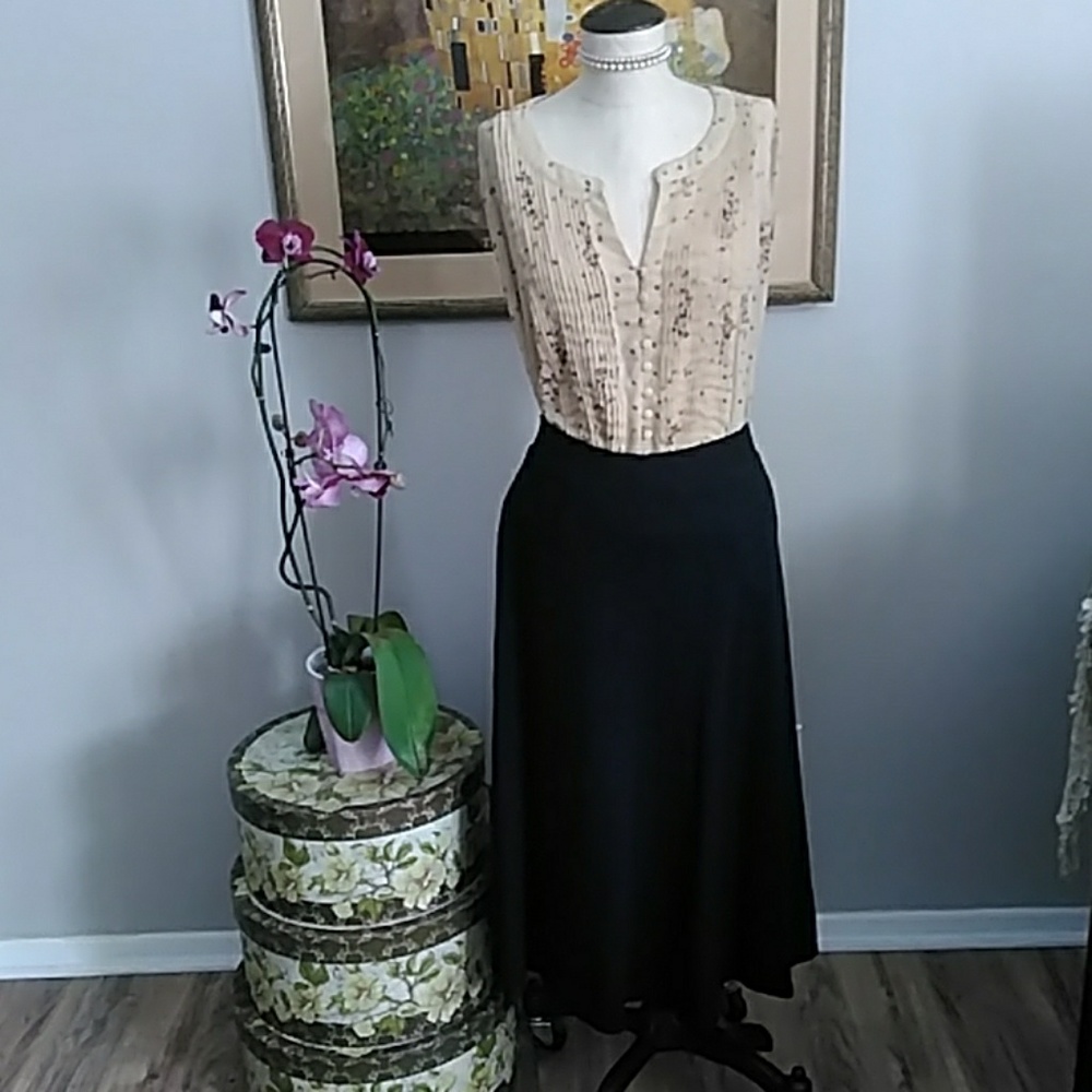 Kate Hill Casual, Black Cotton Skirt